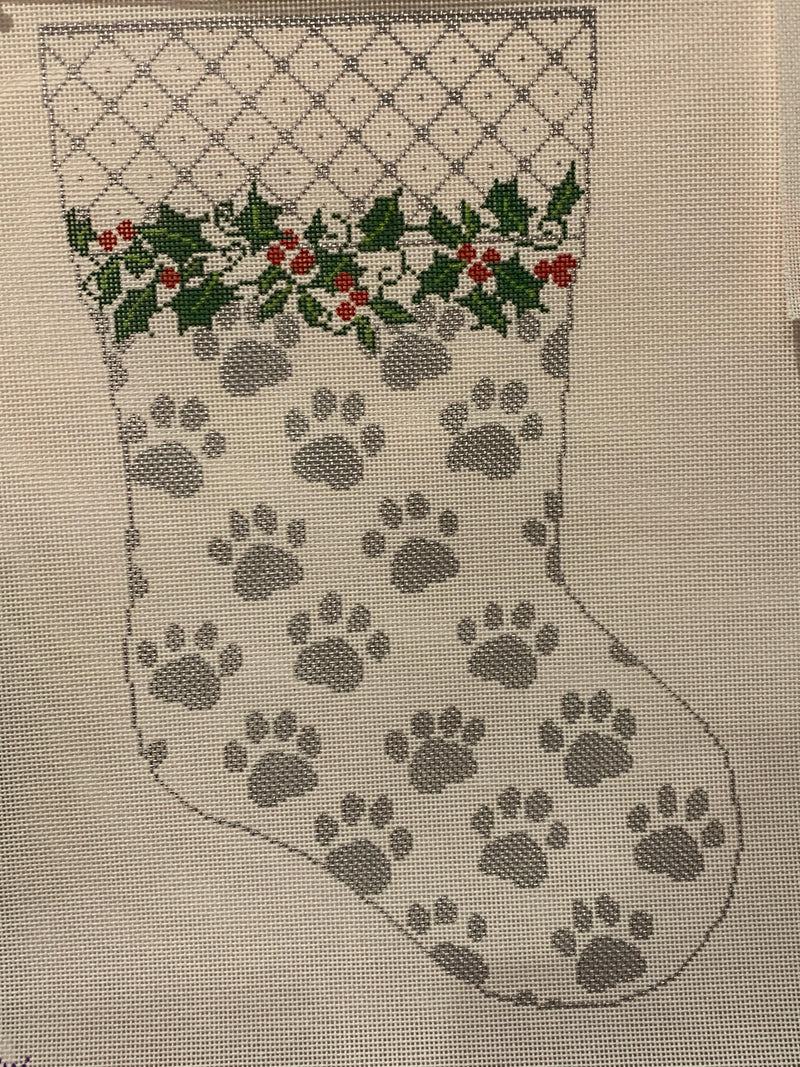 My Best Friends Stocking - Silver (18 mesh)