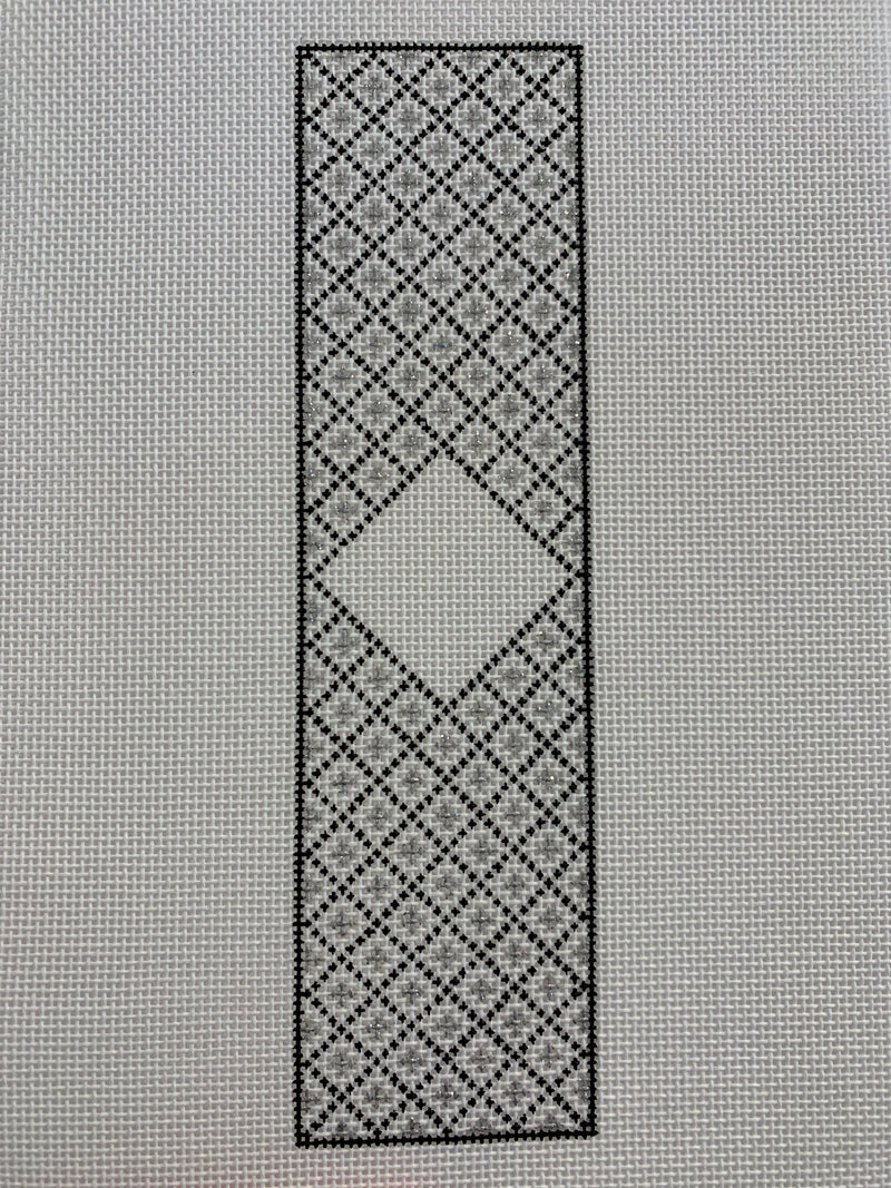 Silver and Black Monogram Bookmark
