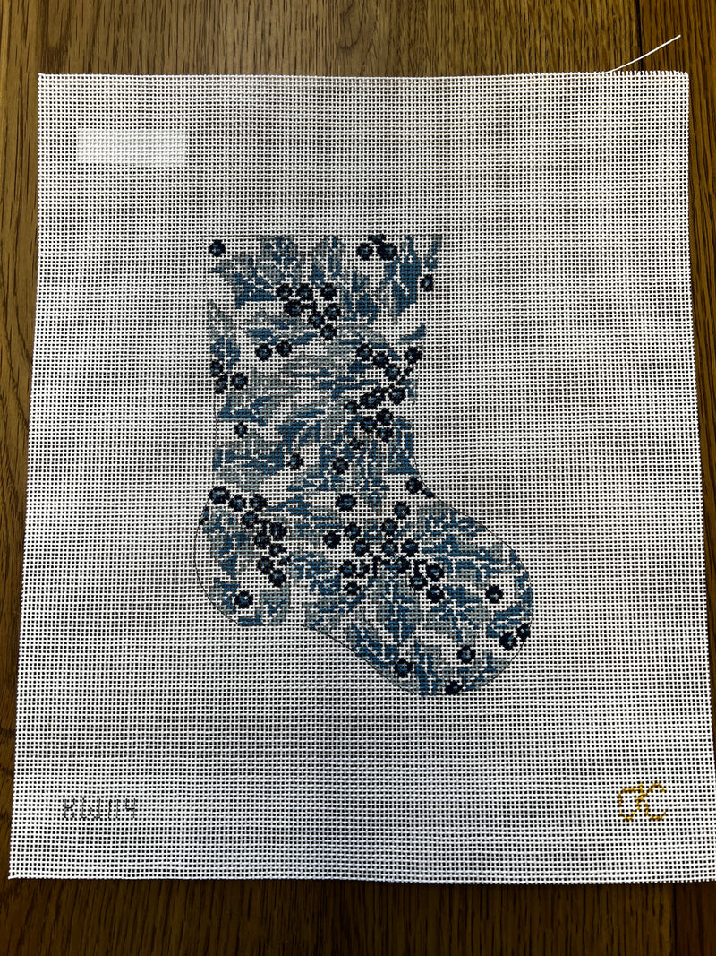 Kate Woodward ·  Blue Holly Mini Stocking