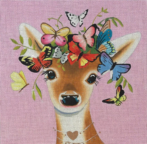 Deer With Butterflies