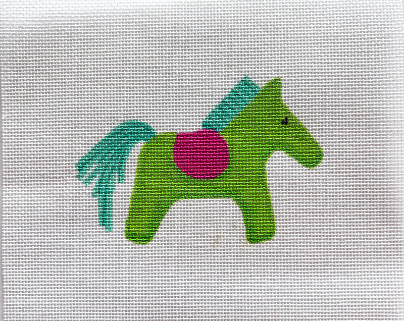 NEW - Kate Dickerson mini/bag charm - horse with saddle - green, turquoise & magenta