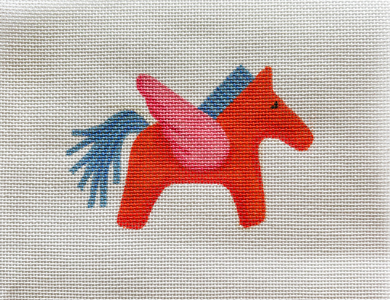 NEW - Kate Dickerson mini/bag charm - Pegasus - orange, blue & pink