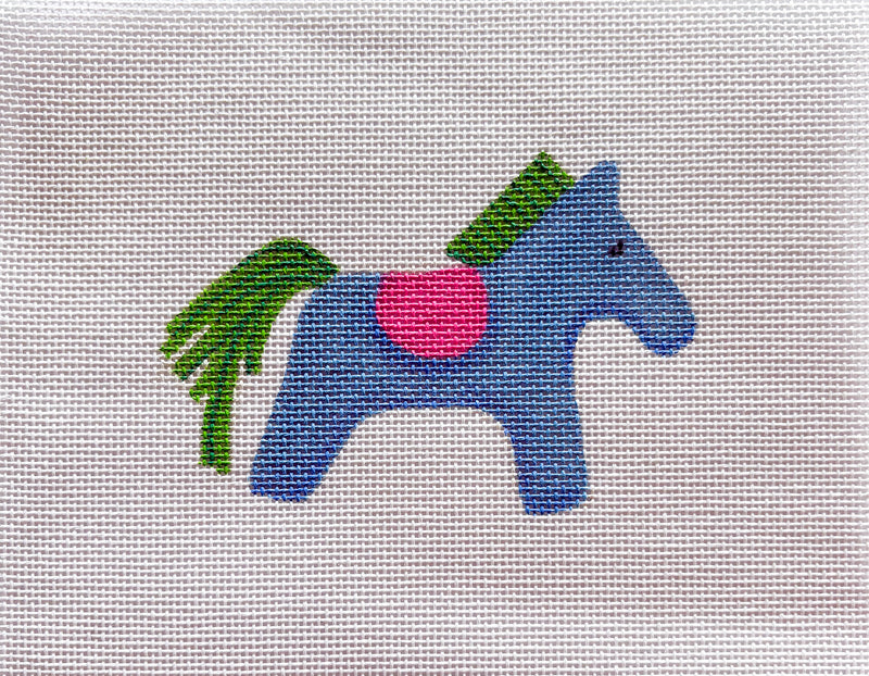NEW - Kate Dickerson mini/bag charm - horse with saddle - blue, green & fuchsia