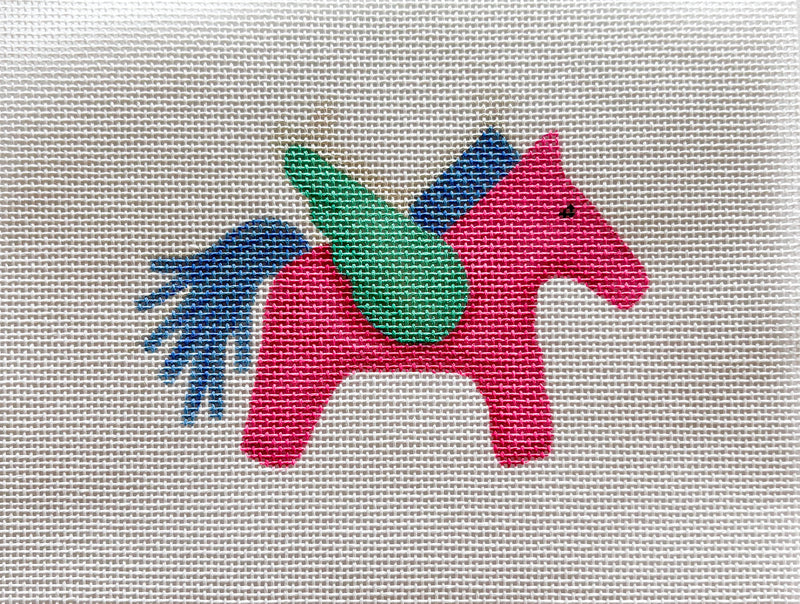 NEW - Kate Dickerson mini/bag charm - Pegasus - fuchsia, blue & turquoise
