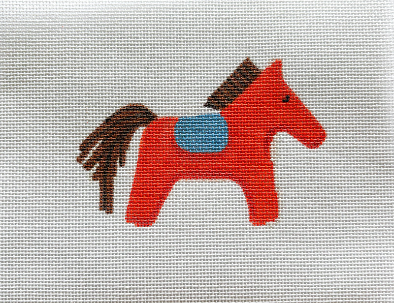 NEW - Kate Dickerson mini/bag charm - horse with saddle - orange, brown & blue