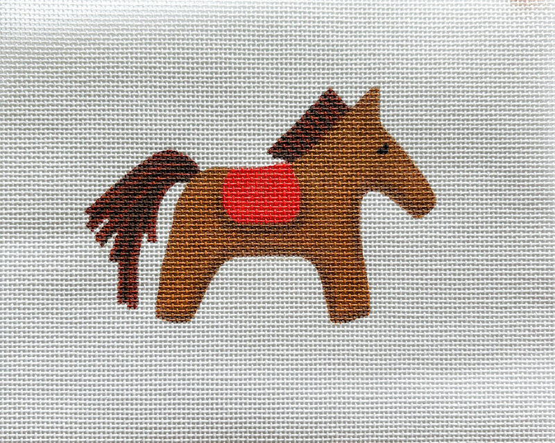 NEW - Kate Dickerson mini/bag charm - horse with saddle - browns & orange