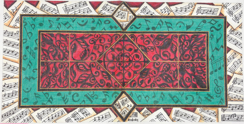 Red and Green Piano Bench