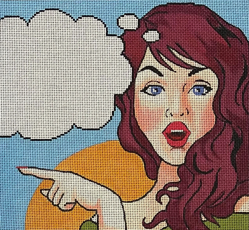 Woman/Purple Hair W. Text Bubble