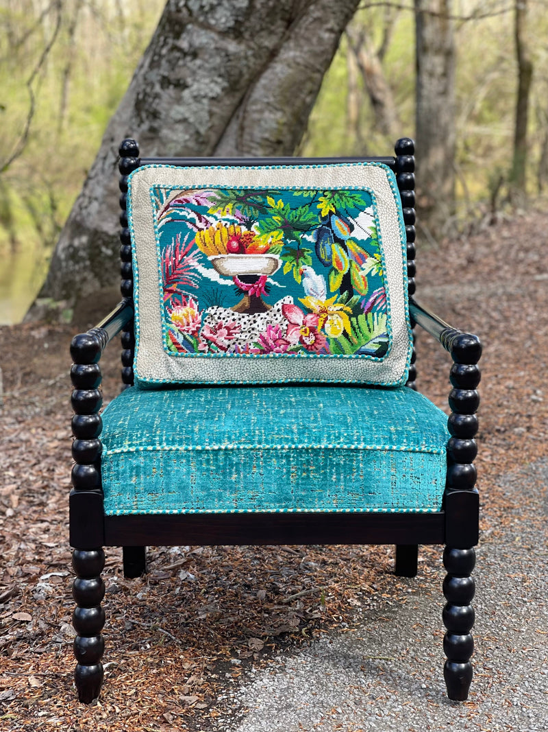Chair Design - Turquoise Tropical Floral (18m)