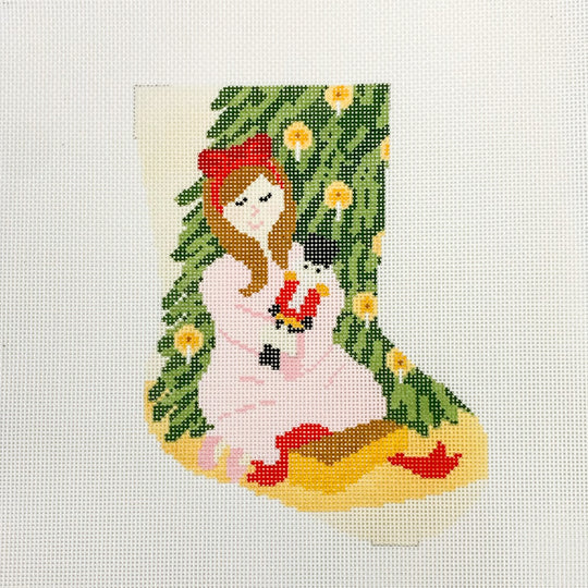 Clara with Nutcracker - Ornament Sized Stocking (18 mesh)
