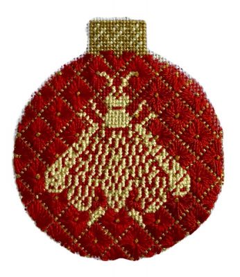 N's Bee Reflection Bauble - Coral & Gold