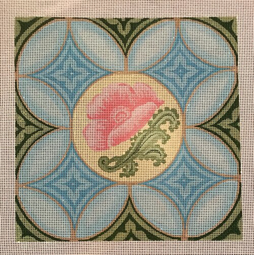 Tiles - Floral & Blue Tile — Stitching Fox