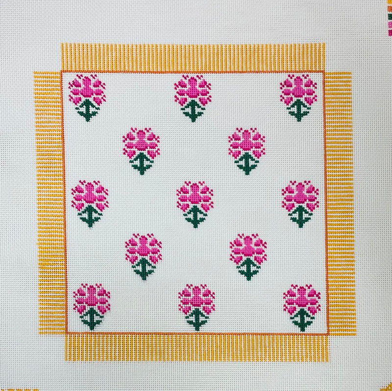 Pink Floral Block Print