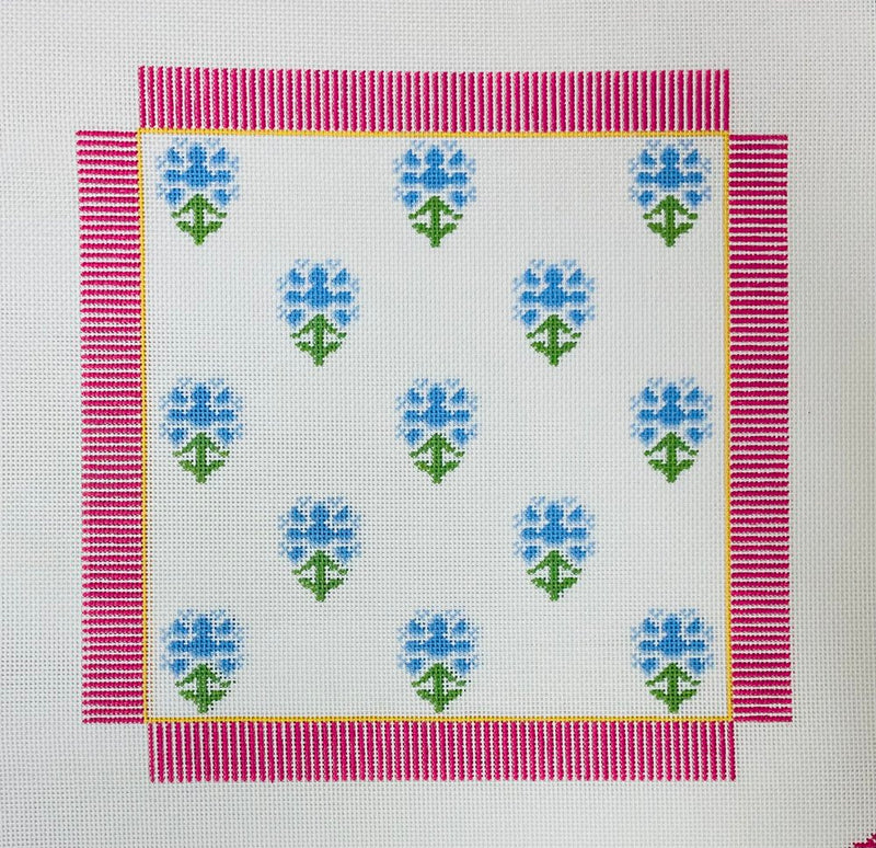 Blue Floral Block Print