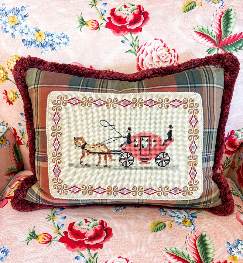 Horse & Coach Finished Pillow