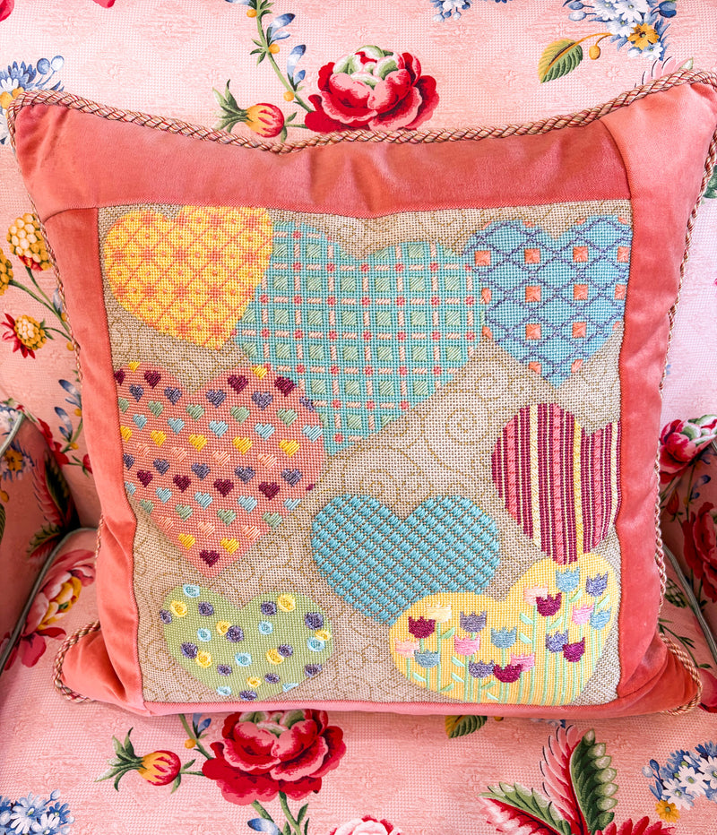 Candy Heart Finished Pillow
