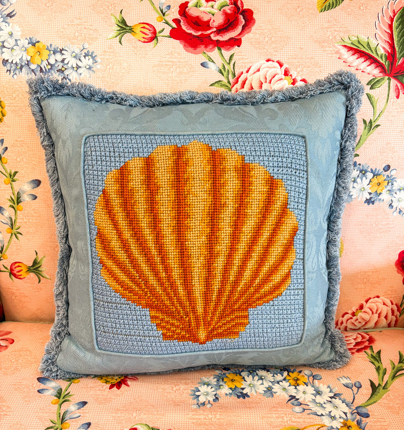 Orange Shell Finished Pillow
