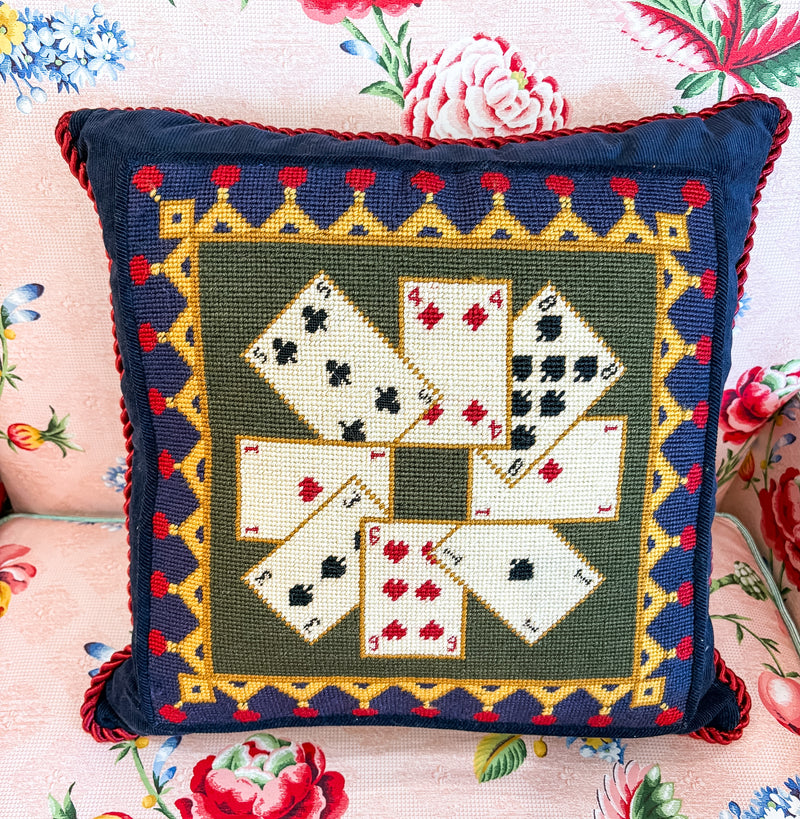 Playing Cards Finished Pillow