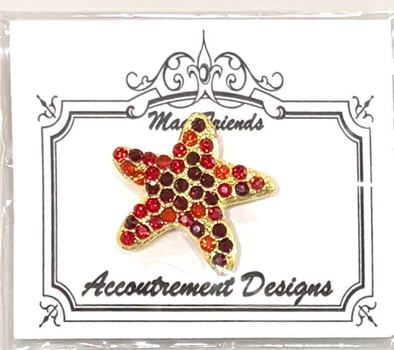 Starfish (Red) - Rhinestone Needleminder