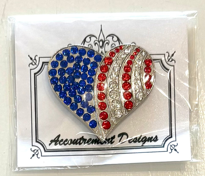 Large Patriotic Heart Needleminder (Red, White, & Blue) USA