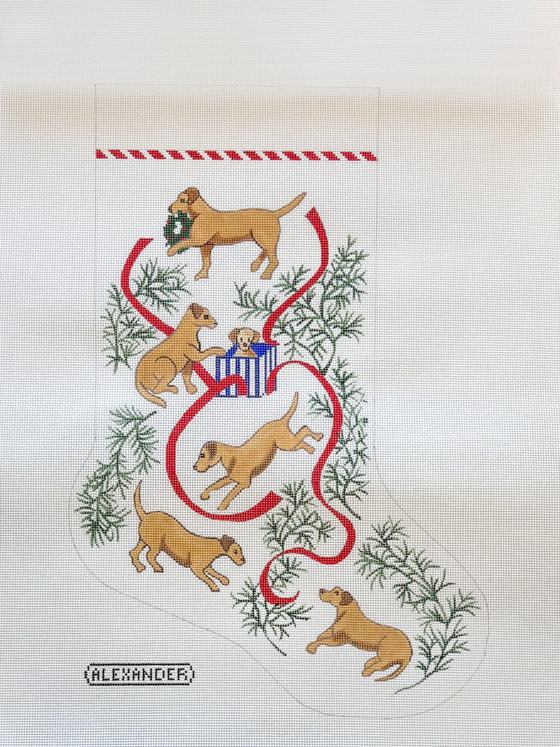 Christmas Stocking Yellow Labs
