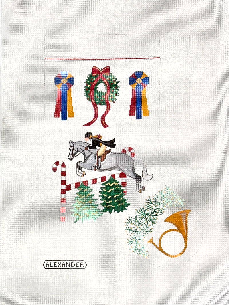 Show Pony Rider Over Christmas Fence Stocking