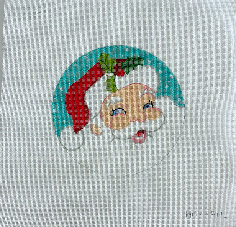 Santa Face w/ Teal Background