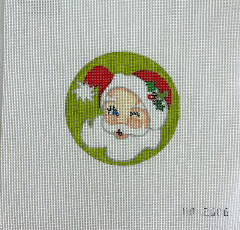 Santa Face w/ Green background
