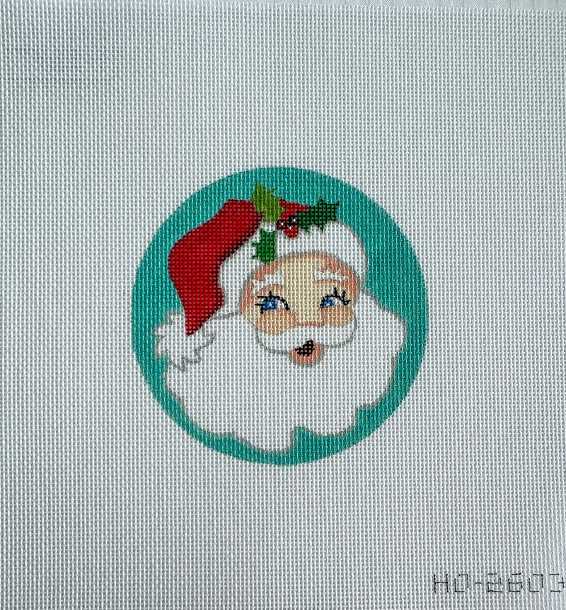 Santa Face w/ Teal Background