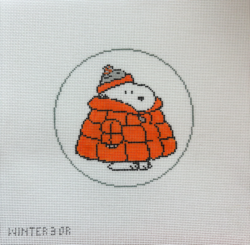 PEANUTS Football - Snoopy in Puffer Coat Round - Orange