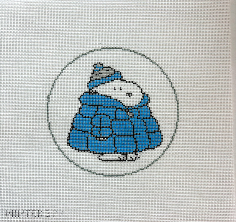 PEANUTS Football - Snoopy in Puffer Coat Round - Blue