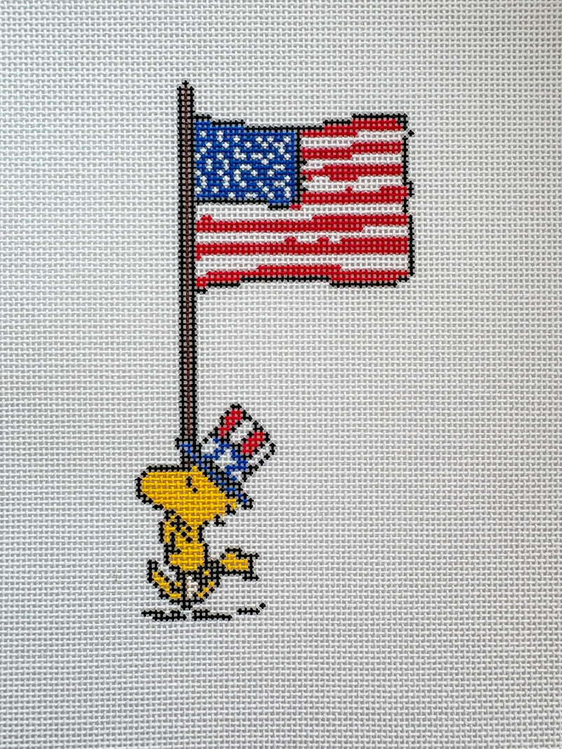 PEANUTS Patriotic - Woodstock Marching with Flag Canvas
