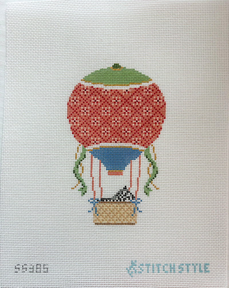 Hot Air Balloon w/ Zebra - Coral