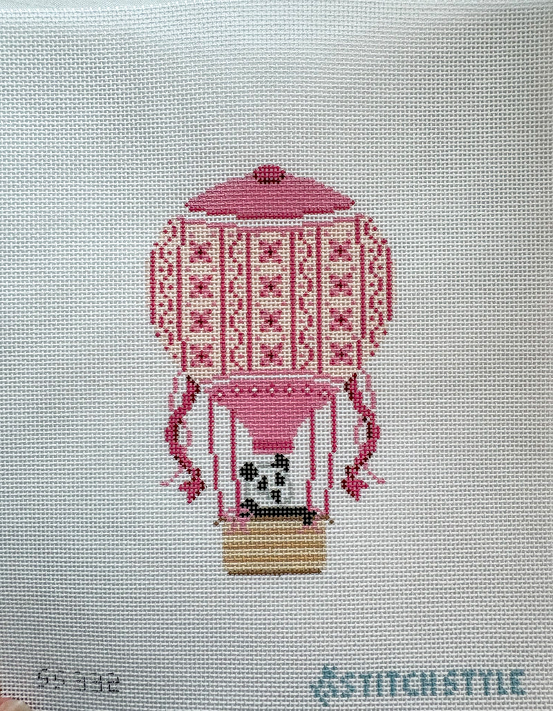 Hot Air Balloon w/ Panda - Pink