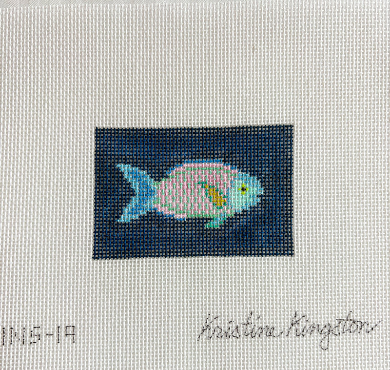 Parrot Fish on Navy - 18 Mesh