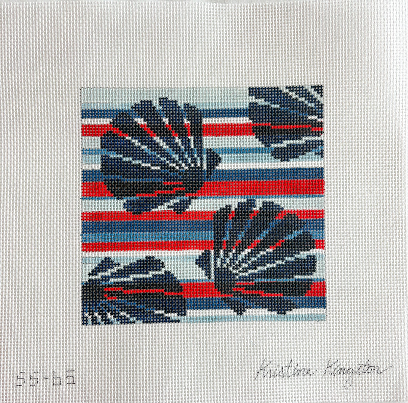 Scallops on Americana Stripes - 13 mesh