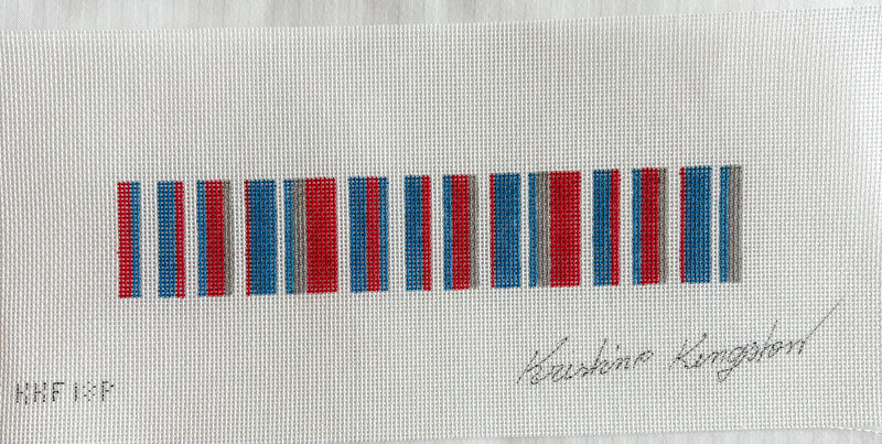 College Stripes Red Blue Gray and White Fob (18m)