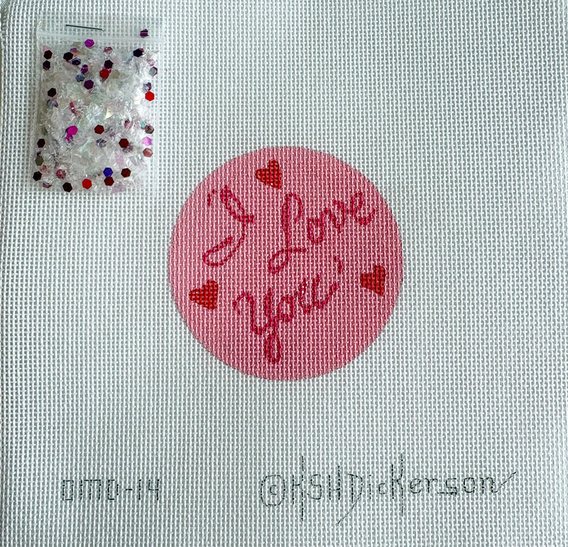 3” Round w/ Clear Dome & Confetti – Valentine’s Day – “I Love You”