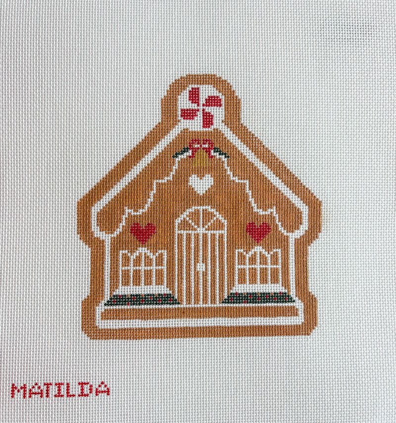 WS Gingerbread House with Bell - Needlepoint Village