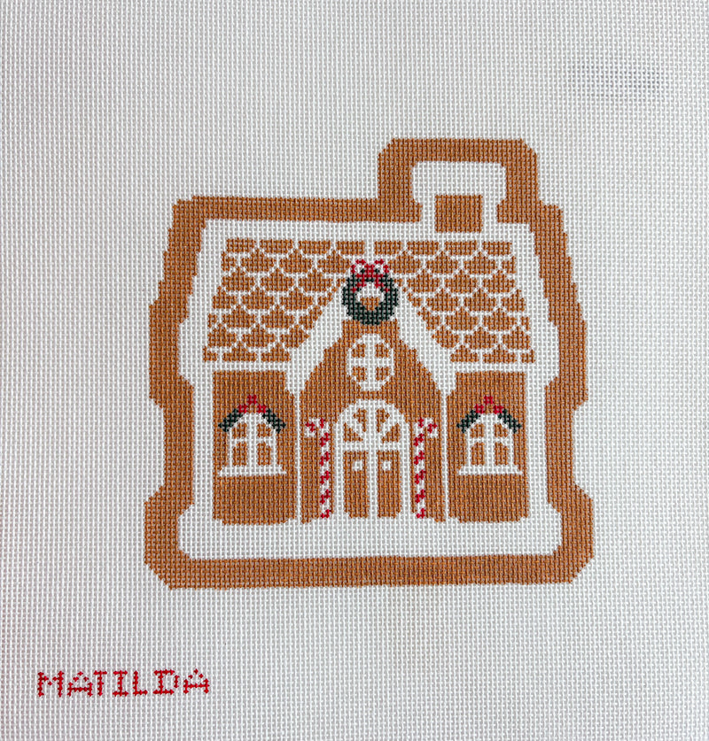 WS Gingerbread House with Wreath - Needlepoint Village