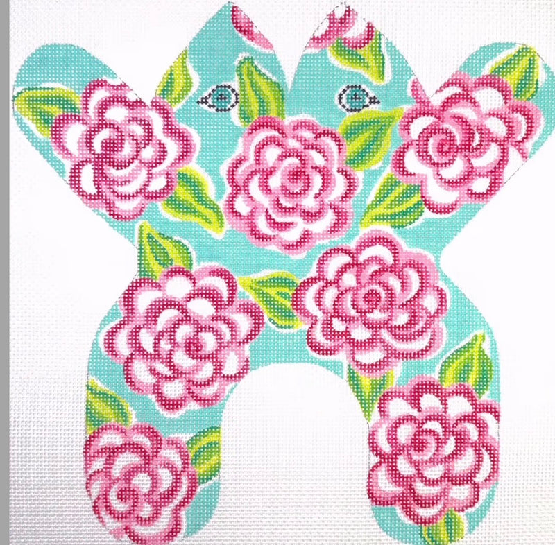 Frog - Lily Inspired Camelias on Turquoise