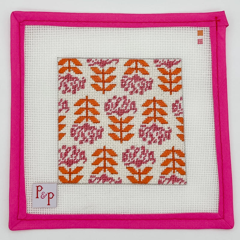 Blocked Begonia Coaster