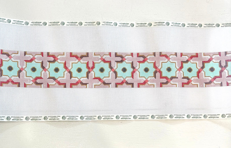 Turquoise & Red Geometric Gusset