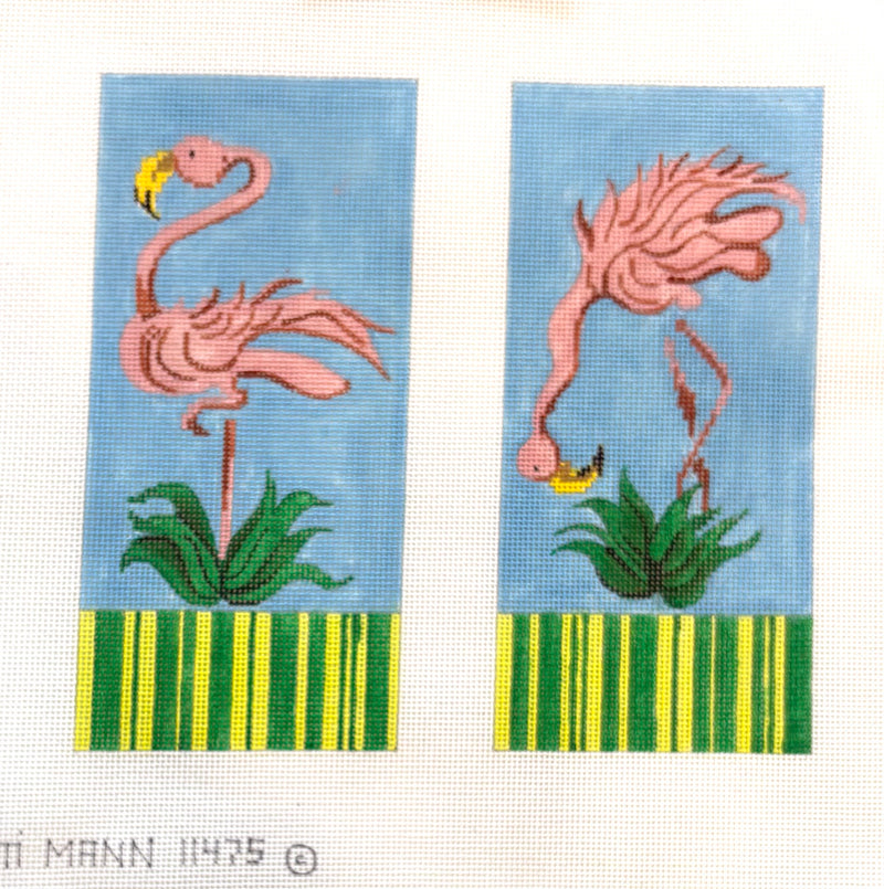 Double Eye Glass Case - Flamingoes