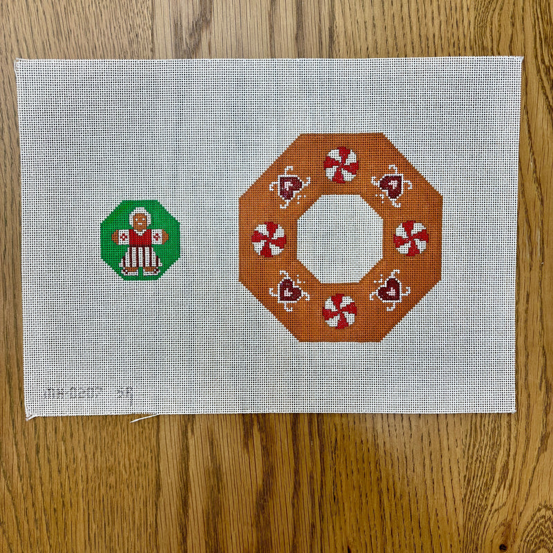 Gingerbread Girl, octagon dangler ornament  (18m)