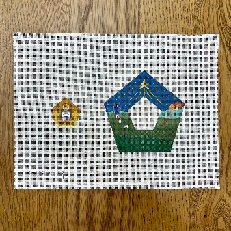 Nativity, pentagon dangler ornament  (18m)
