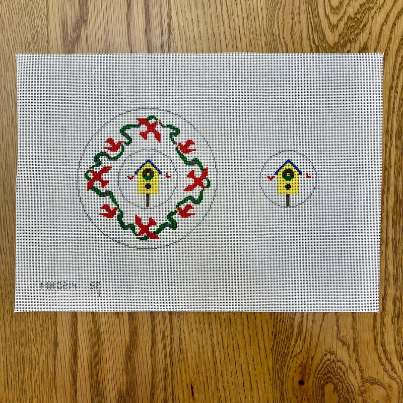 Bird House Decorating, circle dangler ornament  (18m)