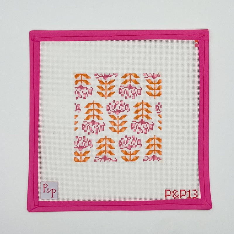 Blocked Begonia Coaster