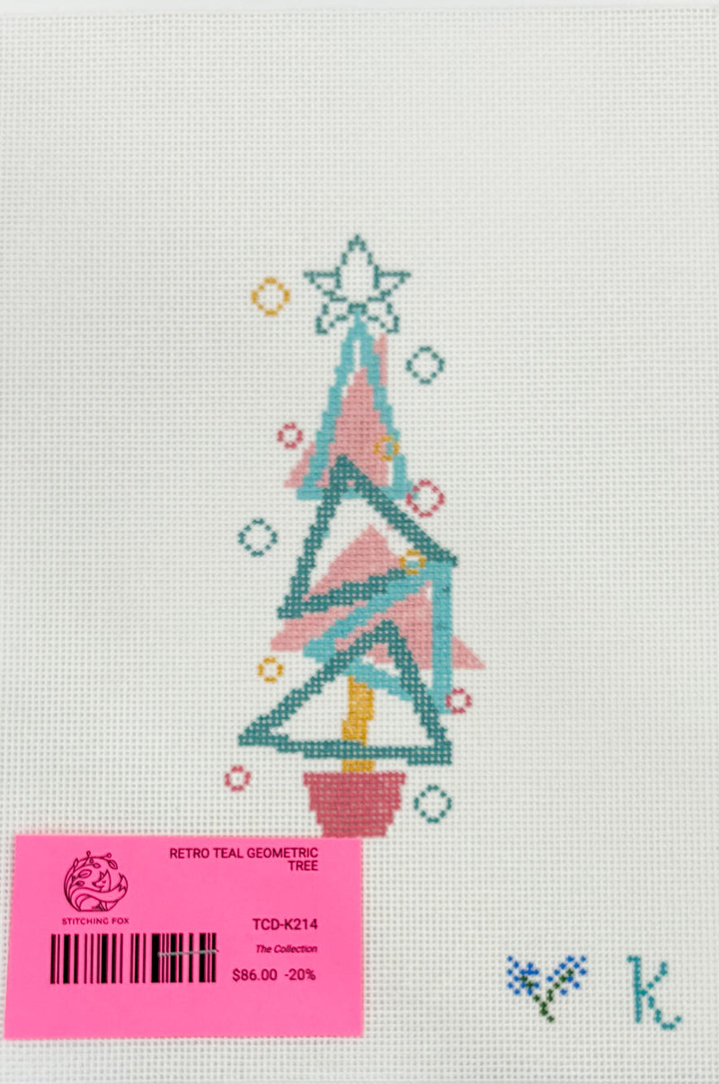 Retro Teal Geometric Tree