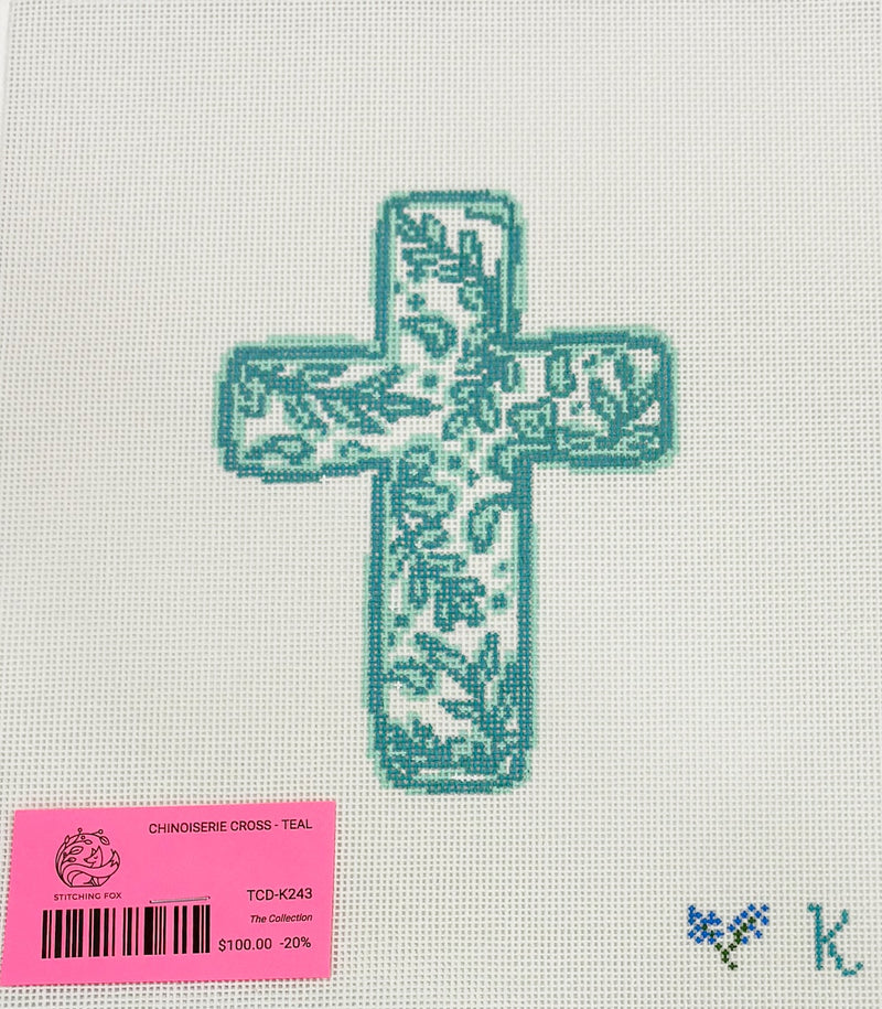 Chinoiserie Cross - Teal